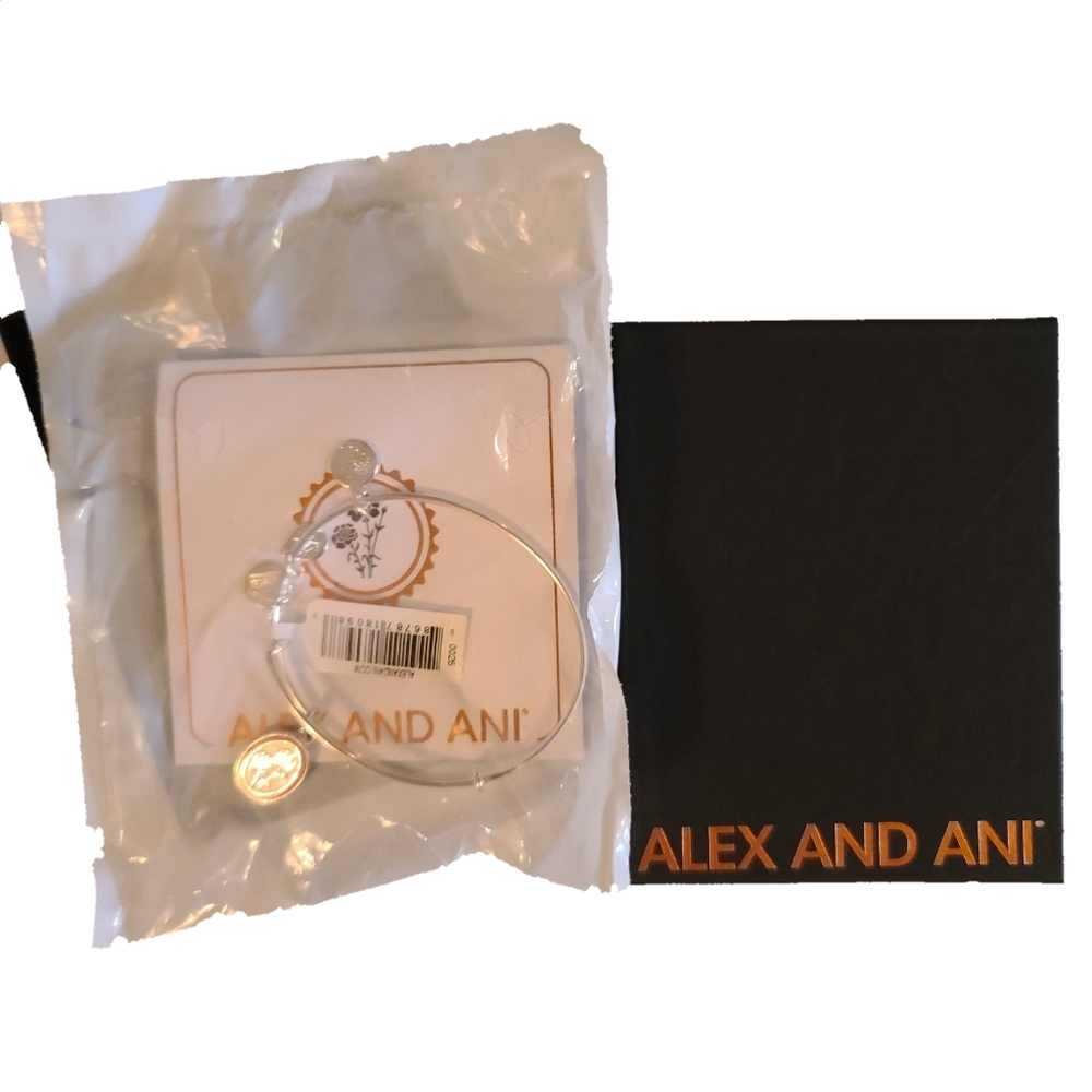 🆕 Alex and Ani January Carnation Flower Bangle - Picture 3 of 4
